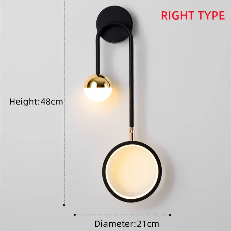 Orbis Gold-Accent LED Wall Light