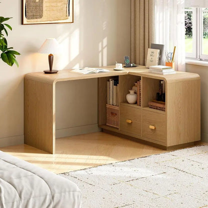 L-Shaped Executive Desk with USB