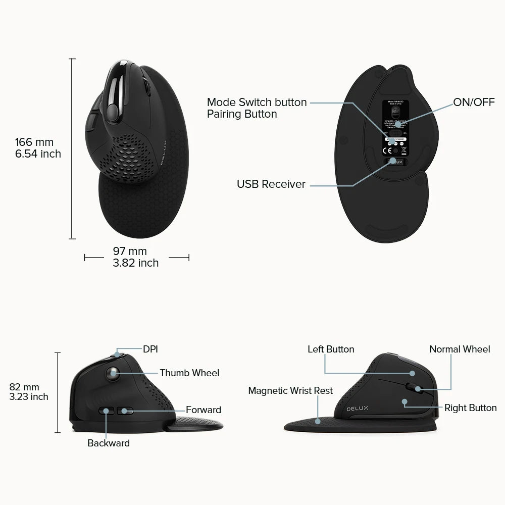 Delux M618XSD Vertical Mouse