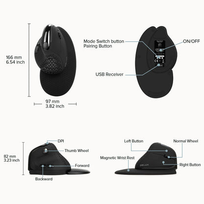 Delux M618XSD Vertical Mouse