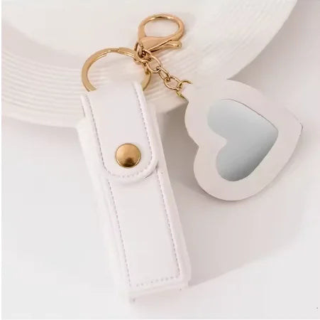 Mini Leather Lipstick Case Keychain