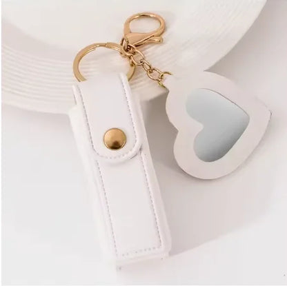 Mini Leather Lipstick Case Keychain