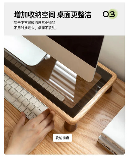 Solid Wood Desktop Monitor Stand