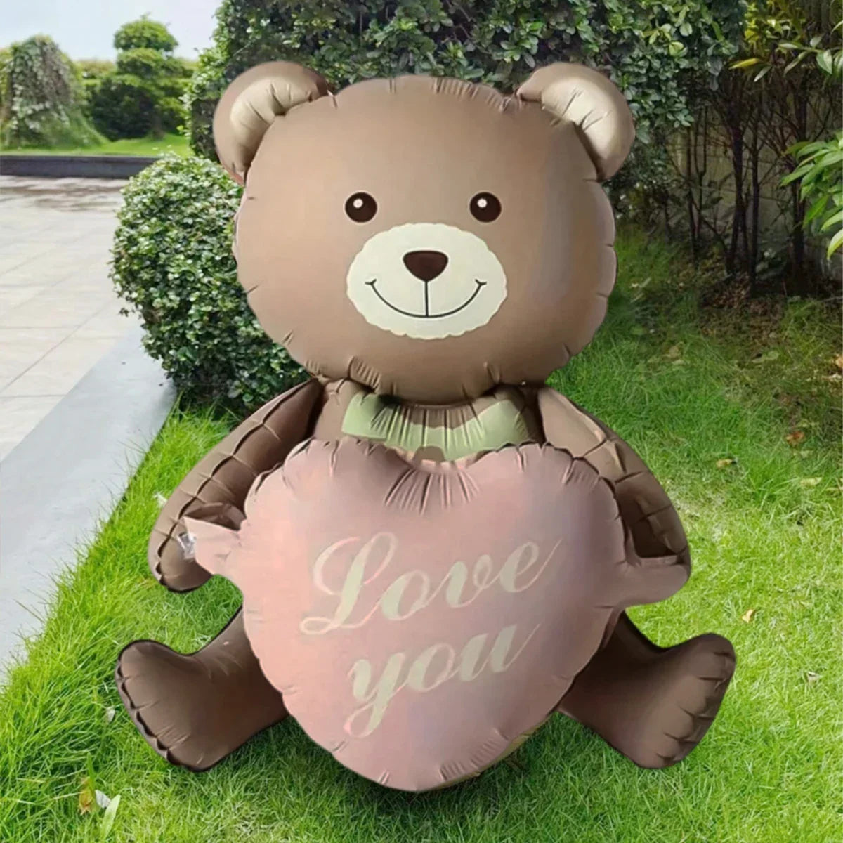 3D Heart Bear Foil Balloon - Party Decor