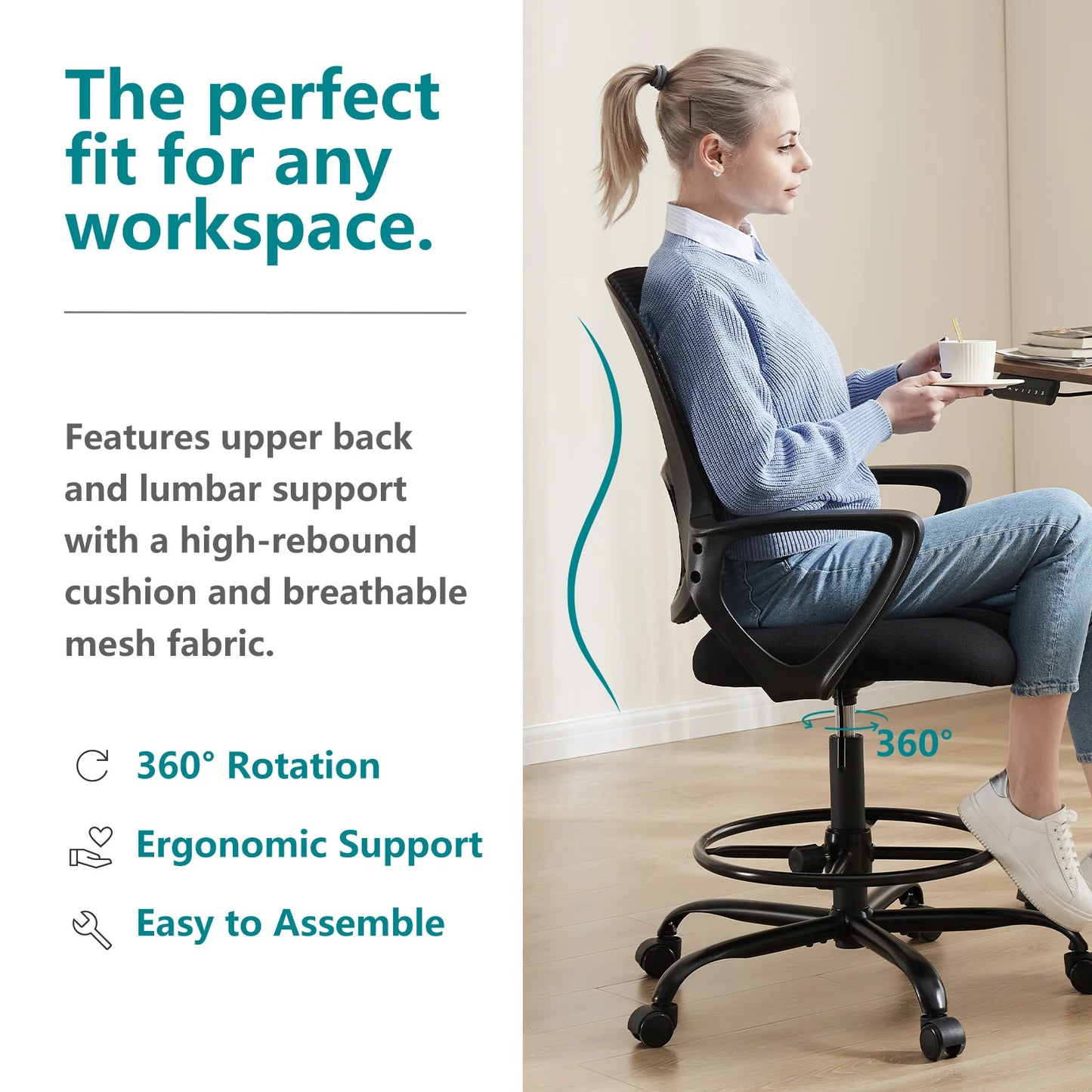 Ergonomic Mesh Backrest Desk Chair