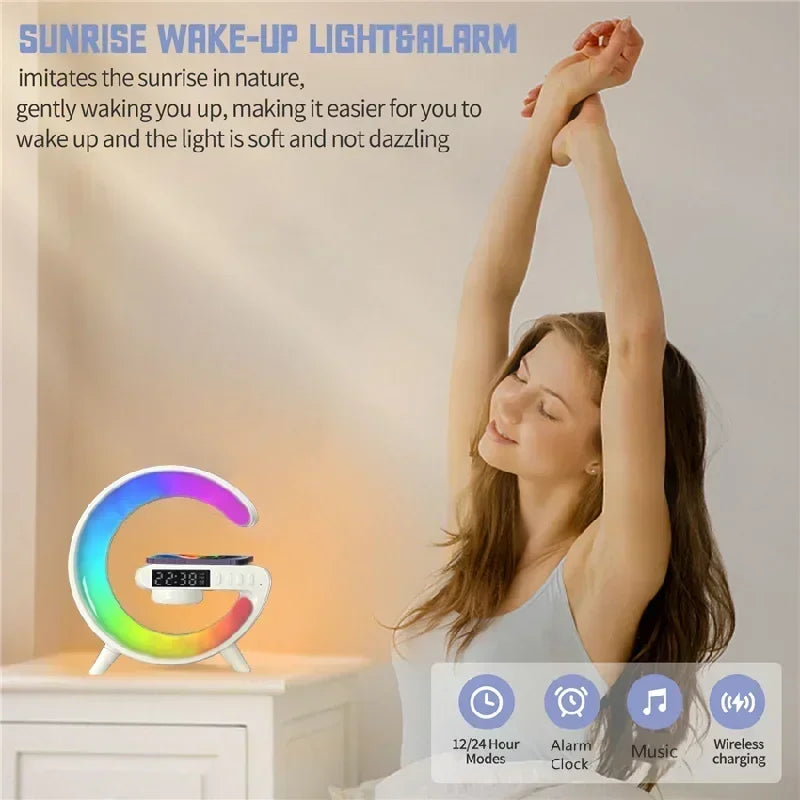 RGB Alarm Clock Wireless Charger Stand