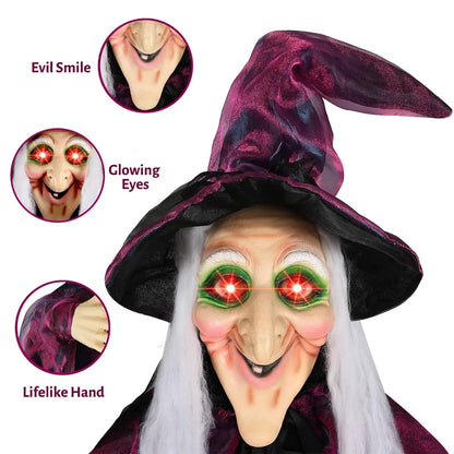 6-Ft Animated Talking Witch, Sound-Activated