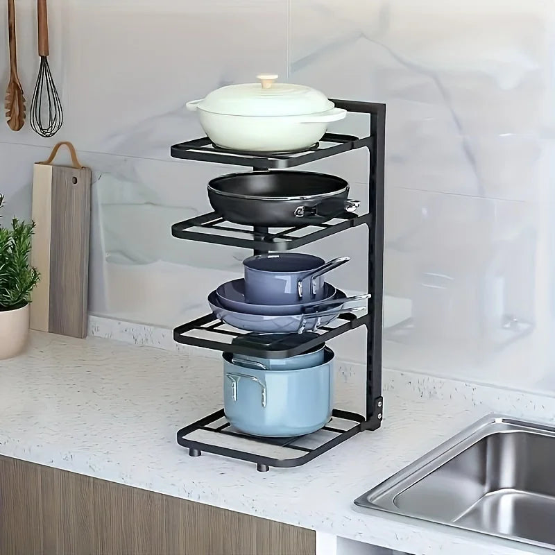 Adjustable Multi-Layer Steel Pot Rack