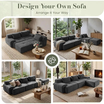Oversized Corduroy Sectional Sofa
