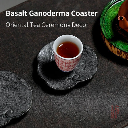 Hand-Carved Basalt Coaster