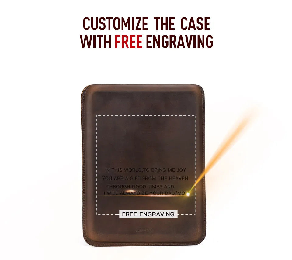 Luxury Genuine Leather Laptop Sleeve