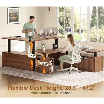 Winslet Fluted L-Shaped Desk