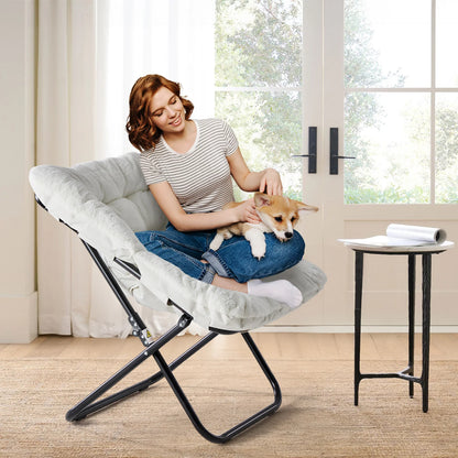 Faye Faux Fur Saucer Chair