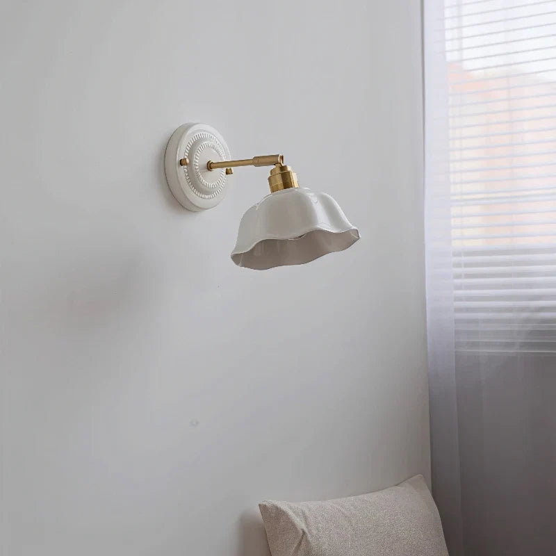 Nordic Cream Ceramic Wall Lamp