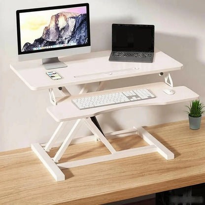 Pneumatic Standing Desk Converter with Keyboard Tray