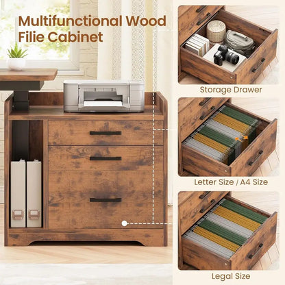 Oakhaven L-Shaped Cabinet Desk