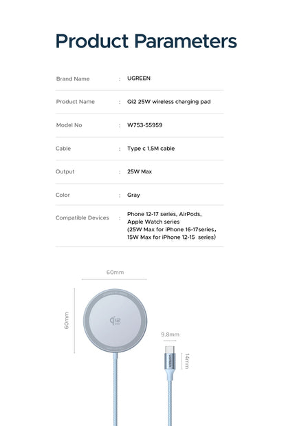 Qi2 Certified Magnetic Wireless Charger