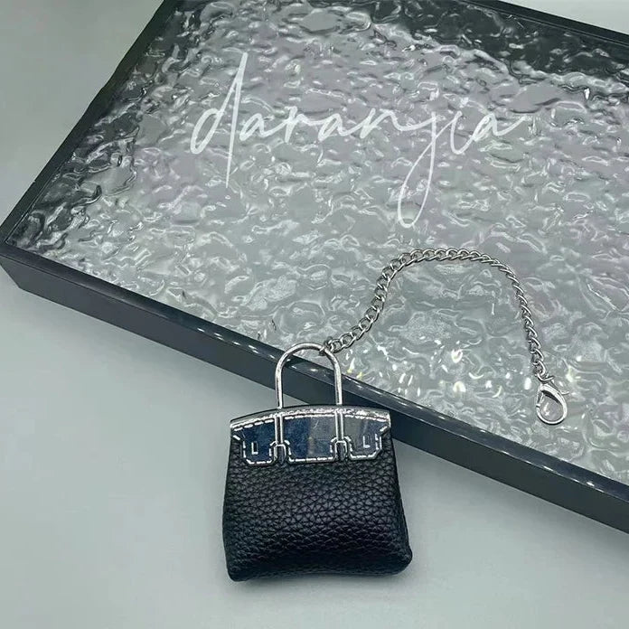 Mini Birkin-Style Bag Charm Keychain