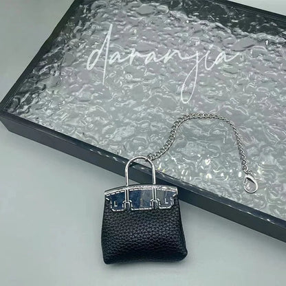 Mini Birkin-Style Bag Charm Keychain