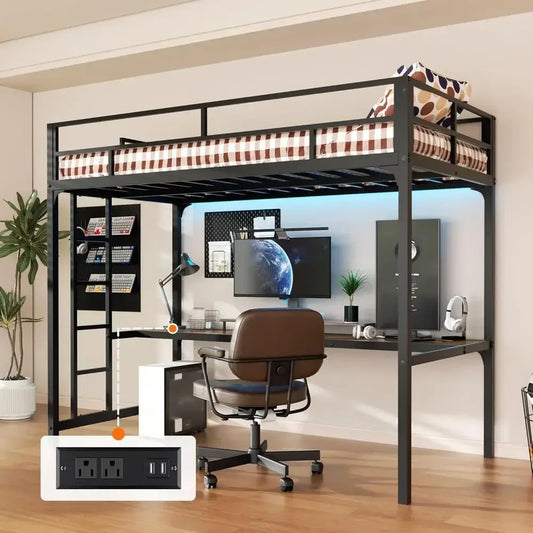 Twin Loft Bed with Desk