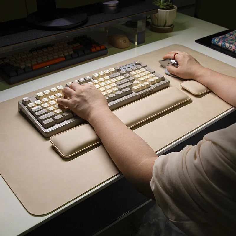 Leather Desk Pad & Wrist Rest Set