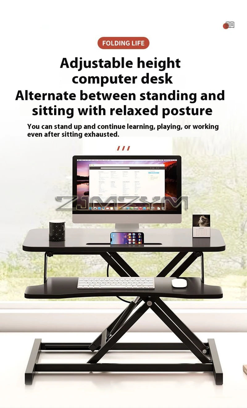 Foldable Laptop Desk with Storage & Keyboard Tray