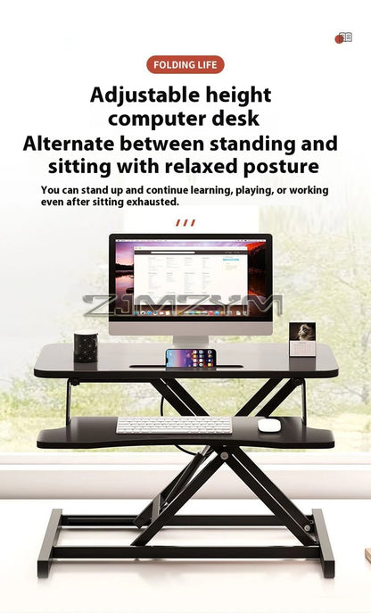 Foldable Laptop Desk with Storage & Keyboard Tray