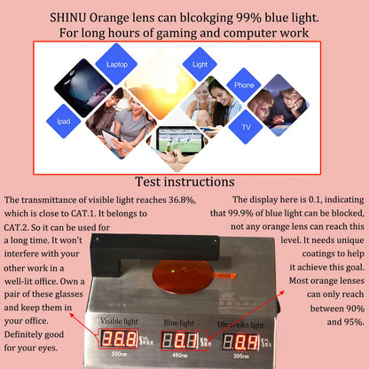 SHINU Women's Red Lens Glasses