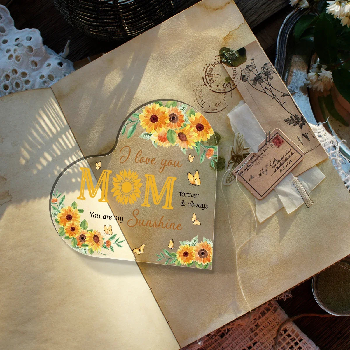 Transparent Acrylic Heart Keepsake Plaque