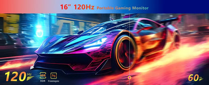 16" 120Hz Portable Monitor 1920x1200 HDR