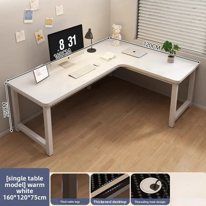 L-Shaped Computer Desk with Storage Shelf