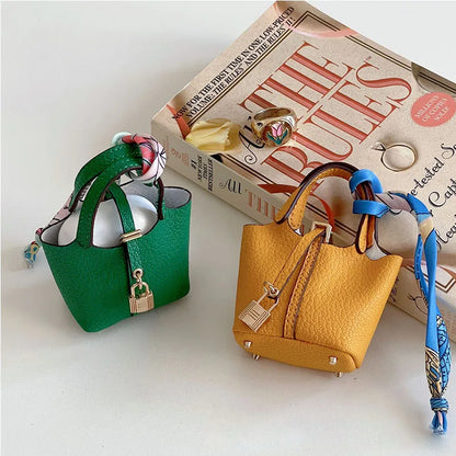 Basket Bag Charm Keychain Accessory