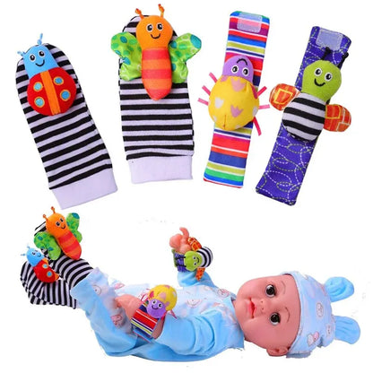 4-Pc Baby Rattle & Sensory Sock Set