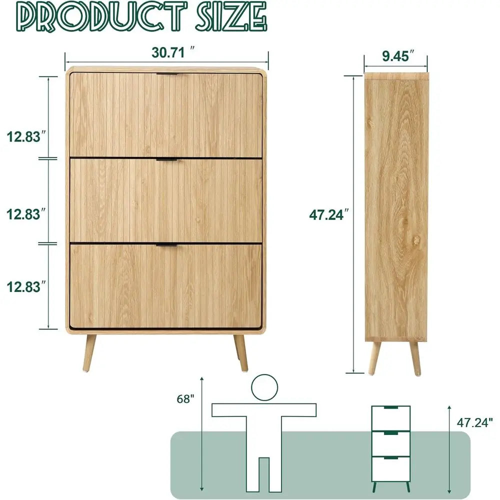 Slim 3-Tier Shoe Cabinet