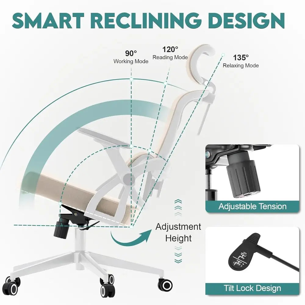 Mesh Office Chair with Flip-Up Arms