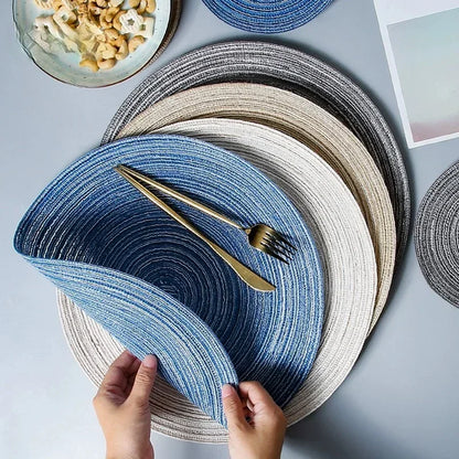 Round Woven Ramie Placemats, Set of 6