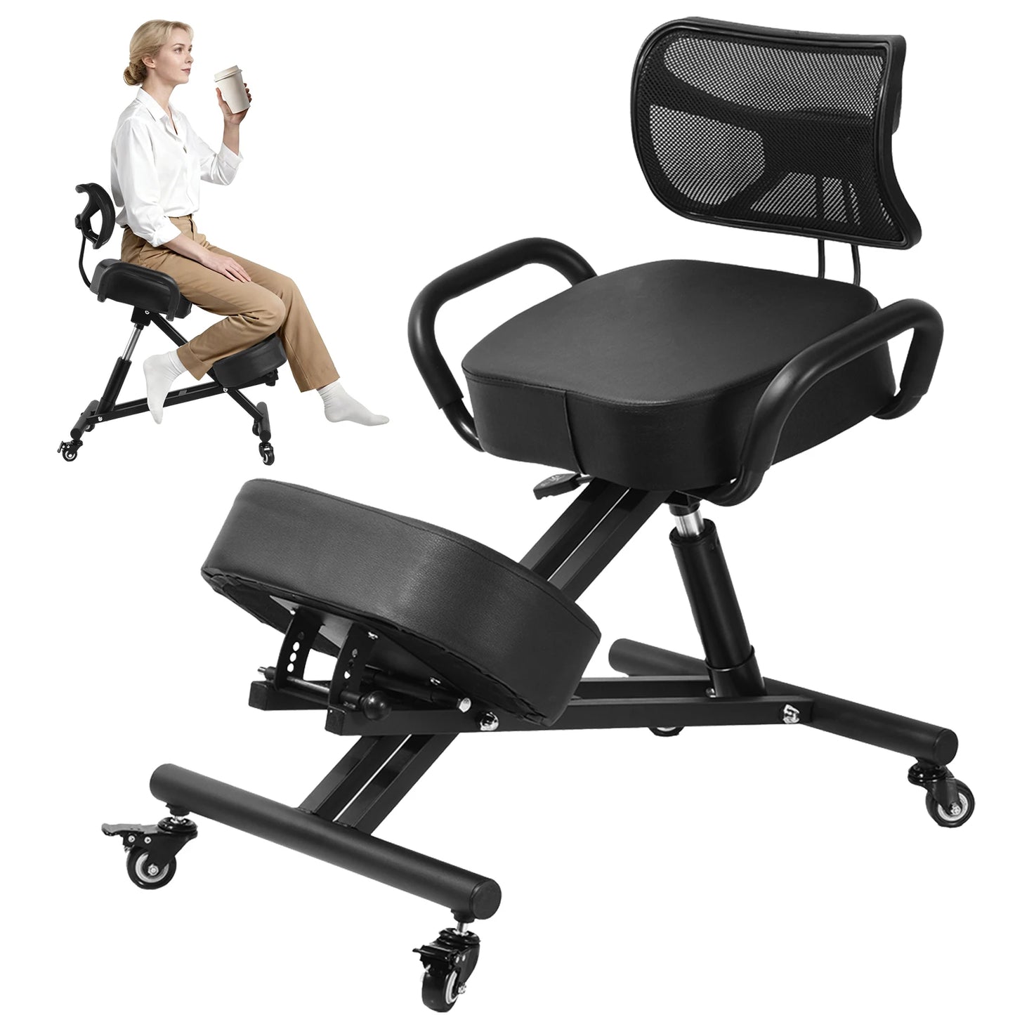 Ergonomic Kneeling Chair with Back Support