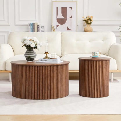 Delacourt Walnut Coffee Table Set