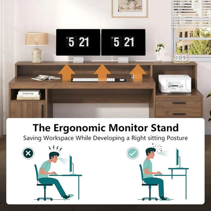 3-Drawer Home Office Desk