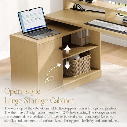 Corner Executive Desk with Monitor Stand