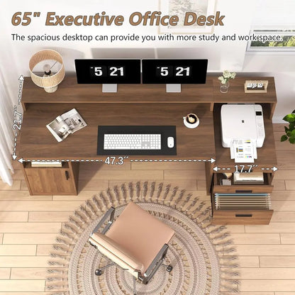 3-Drawer Home Office Desk
