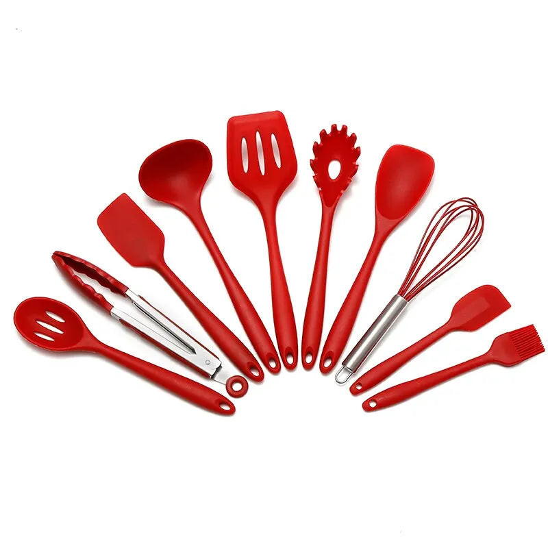 10-Pc Silicone Nonstick Kitchen Utensil Set