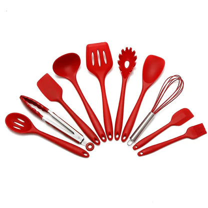 10-Pc Silicone Nonstick Kitchen Utensil Set