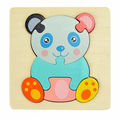 3D Wooden Animal & Vehicle Puzzle Set