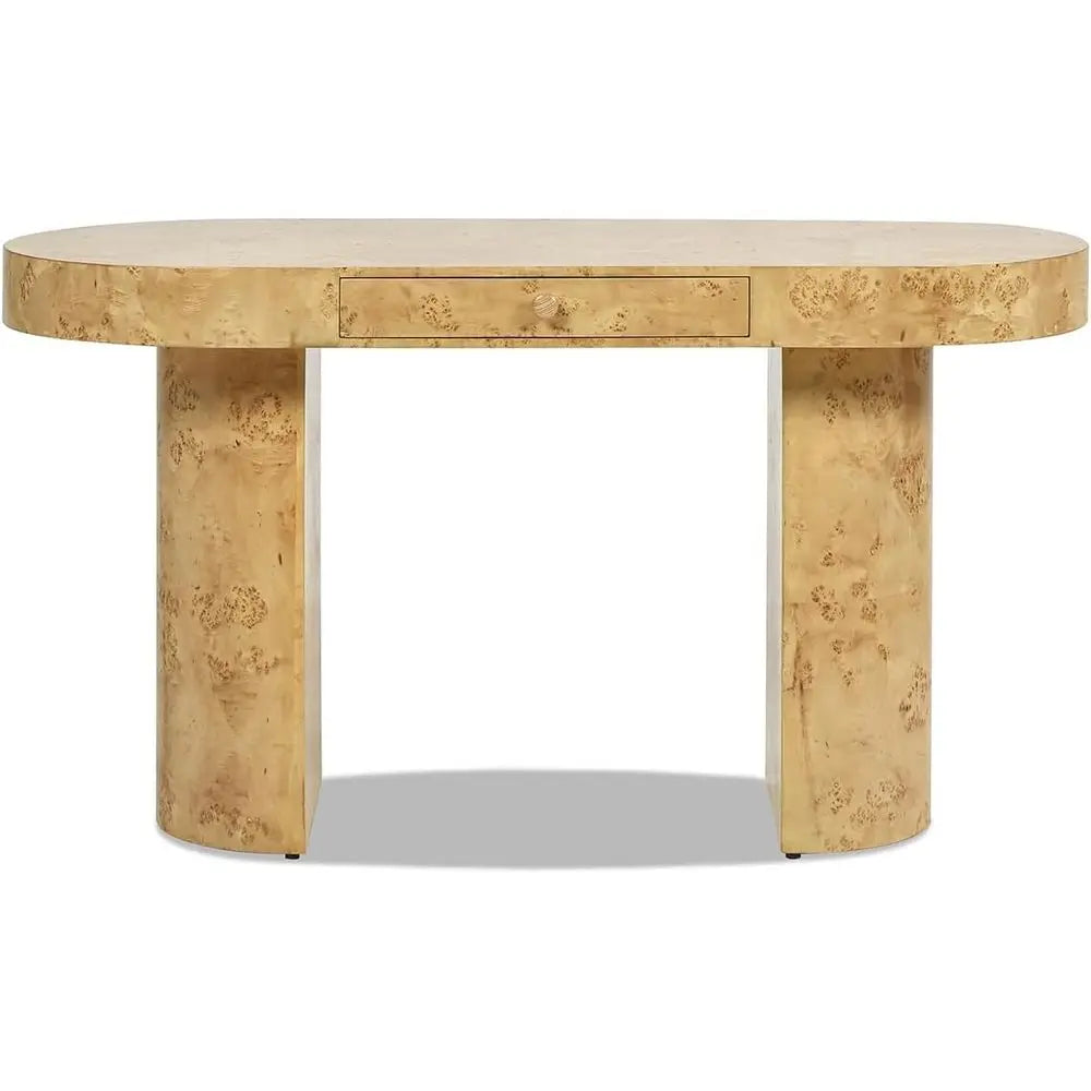 Burl Wood Oval Desk