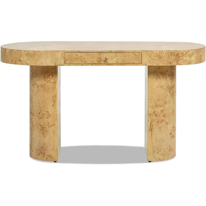 Burl Wood Oval Desk
