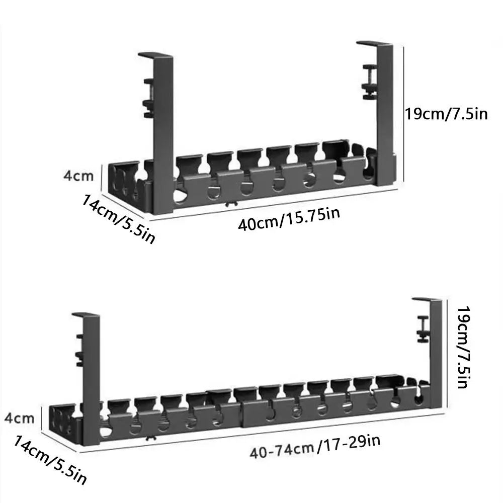 Extendable Under-Desk Cable Management Tray