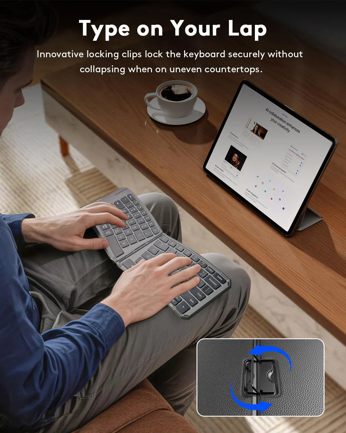 Ergonomic Foldable Bluetooth Keyboard