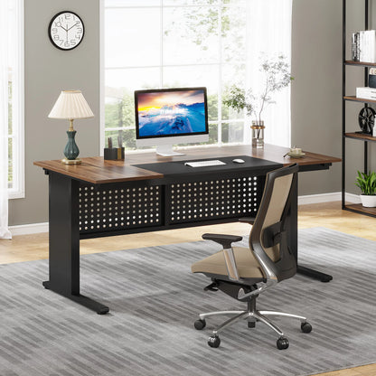 Parkview L-Shaped Executive Desk with Storage Cabinet & File Drawer