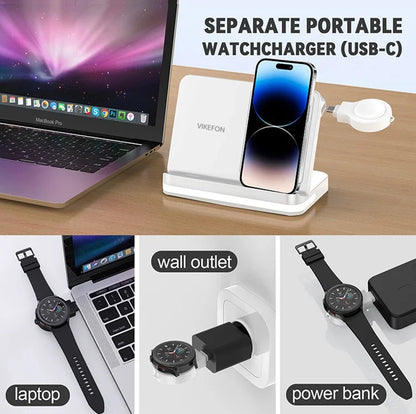 AuraCharge Pro 6-in-1 Wireless Charging Station with LED Clock